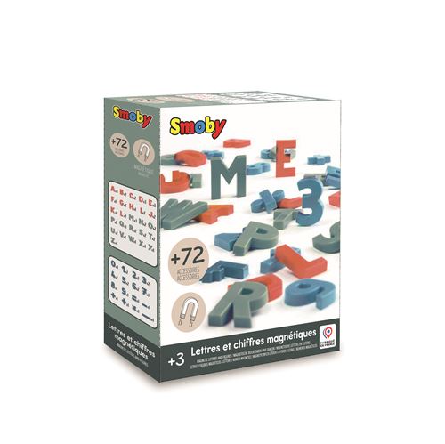Smoby 72 lettres majuscules et chiffres magnétiques en plastique
