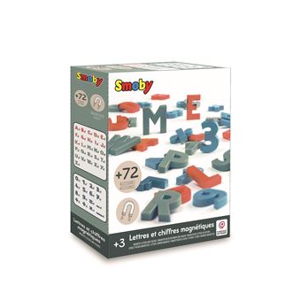Tableau et pupitre Smoby 72 lettres majuscules et chiffres magnétiques en plastique - 1