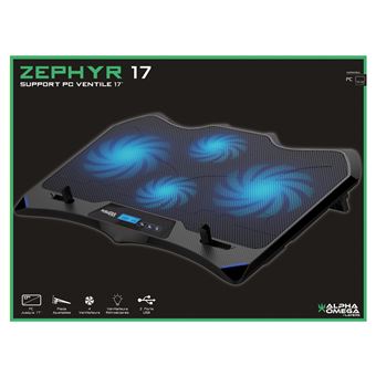 Refroidisseur Alpha Omega Players Zephyr pour PC 17" Noir