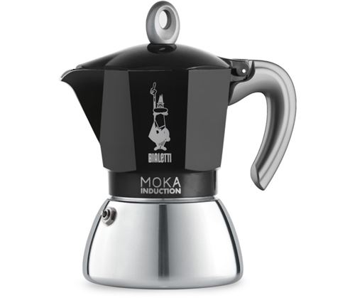 Cafetière Italienne Bialetti Nouvelle Moka Induction 6 Tasses Noir Et Argent