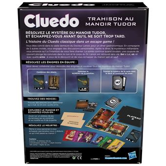 Jeu classique Hasbro Cluedo Trahison Au Manoir Tudor