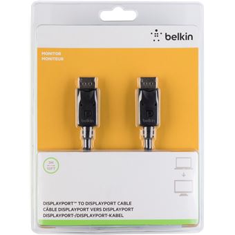 Câble vidéo DisplayPort 1.2 Belkin F2CD000bt3M pour moniteur 3 m Noir