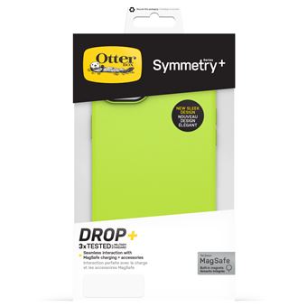 Coque antichoc OtterBox Symmetry + MagSafe pour iPhone 14 Plus Jaune Vert