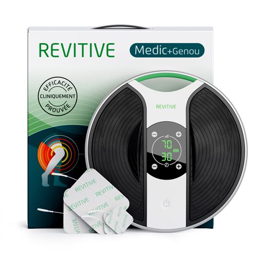 Stimulateur Circulatoire Revitive Arthrose Genou Noir Et Blanc