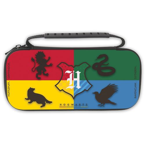 Sacoche rigide de rangement XL Freaks And Geeks Harry Potter 4 Maisons pour Nintendo Switch/modèle OLED/Lite