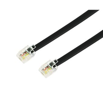 Cordon Téléphone DITM RJ11 Mâle Vers RJ45 Mâle - 0,50 M Blanc - Pour Box ADSL, Téléphone