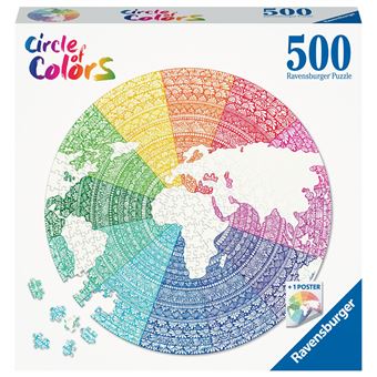 Puzzle rond 500 pièces Ravensburger Mandala Circle of Colors