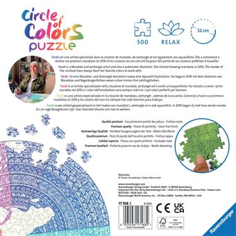 Puzzle rond 500 pièces Ravensburger Mandala Circle of Colors