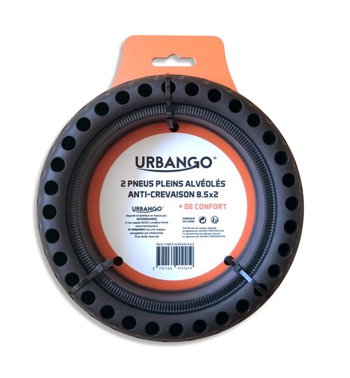 Lot 2 Pneus Plein Alvéolé Haute Qualité Anti-Crevaison Compatible Xiaomi Mija/M365