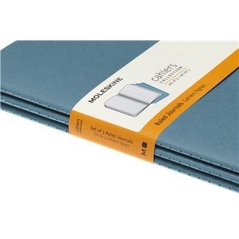 Set de 3 cahiers grand format Moleskine lignés Bleu