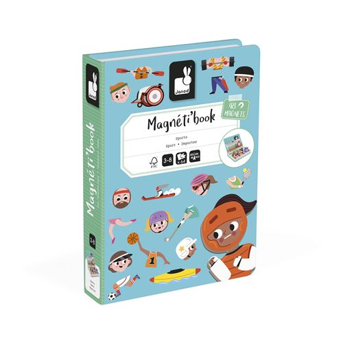 Janod Multicolore Jeu Couleur Et Forme Magnéti’book Sports
