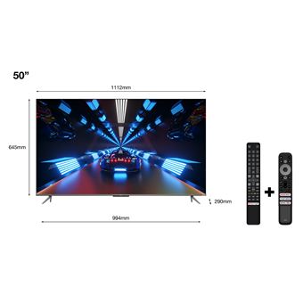 TV QLED TCL 50QLED820 127 cm 4K UHD Smart TV Aluminium brossé