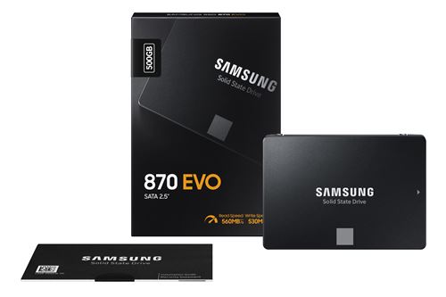 Disque SSD Interne Samsung 870 EVO MZ-77E500B/EU 500 Go Noir