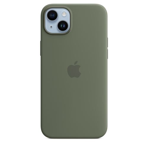 Coque en silicone avec MagSafe pour Apple iPhone 14 Plus Olive