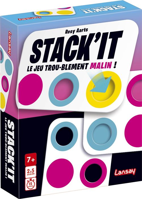 Lansay | Stack’IT – Jeu de Cartes Tactique et Logique pour Toute la Famille | Associe Couleurs et Trous Perforés | Réflexion Observation et Stratégie | 2 à 6 Joueurs | Dès | Format Compact - vue 9