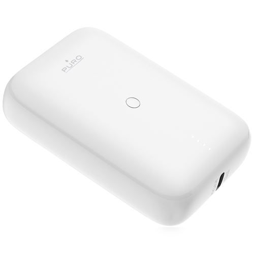 Batterie externe Puro Compacte 10000 mAh USB-A et USB-C Blanc