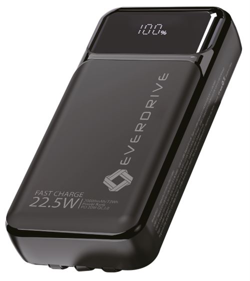 EVERDRIVE Powerbank H22 20000mAH QC3.0 + cables integres - vue 2