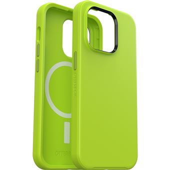 Coque antichoc OtterBox Symmetry + MagSafe pour iPhone 14 Pro Jaune Vert