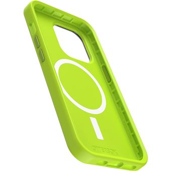 Coque antichoc OtterBox Symmetry + MagSafe pour iPhone 14 Pro Jaune Vert