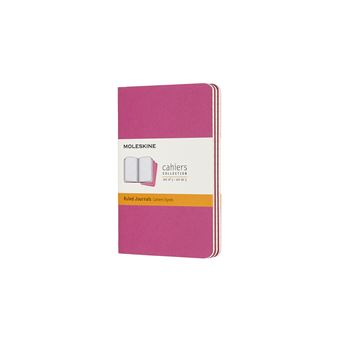 Set de 3 cahiers format de poche Moleskine lignés Rose