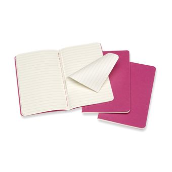 Set de 3 cahiers format de poche Moleskine lignés Rose