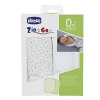 Set de 2 draps housse pour berceau Zip et Go Chicco Gris Clair