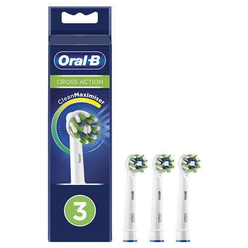 Lot de 3 Brossettes Oral B Cross Action Clean Maximiser Blanc