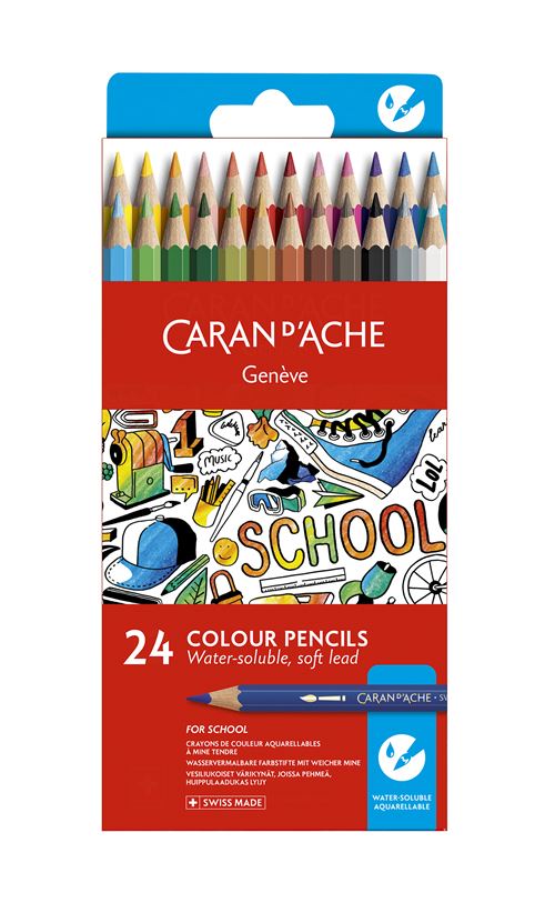 Set de 24 crayons de couleur Caran d'Ache Scool Line aquarellable Crayon de couleur Achat