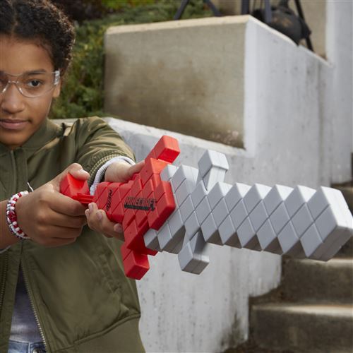 Nerf Minecraft Épée Heartstealer Avec 4 Fléchettes En Mousse - Jouet Lance-Fléchette Pour Enfants