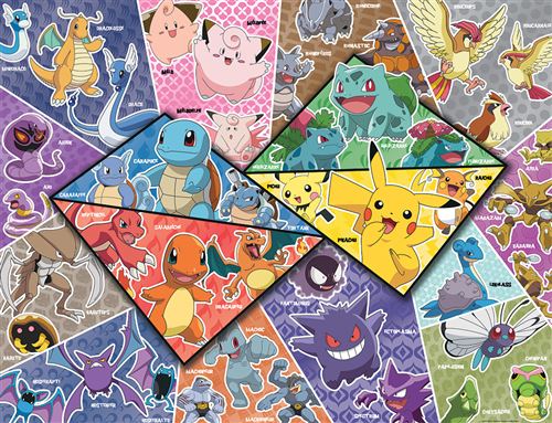 Puzzle 2000 pièces Nathan Les 16 types de Pokémon - Puzzle