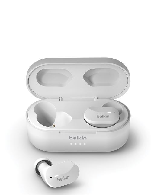 Belkin SoundForm - Werkelijk draadloze koptelefoon met micro - inwendig - Bluetooth - wit