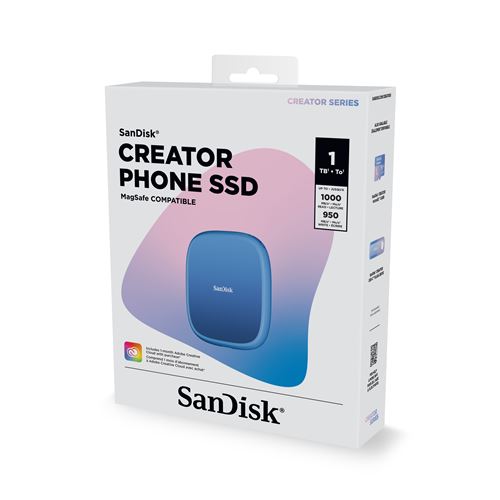 Disque SSD Externe SanDisk® Creator Phone 1 To Bleu - Sandisk