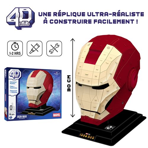 Puzzle 3D 4D Build Marvel - Casque Iron Man - 96 Pièces - Maquette Avengers