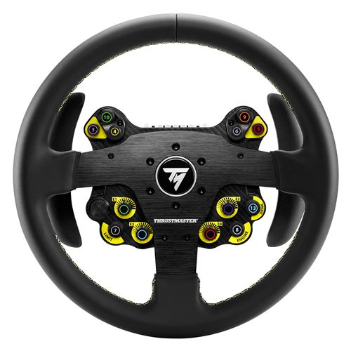 Volant PCPS4PS5Xbox THRUSTMASTER Evo Racing 32R Leather Cuirstructure Alu 32cm Palettes magnétiques 25 boutons 7 LEDS