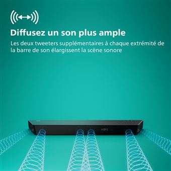 Philips TAB7807 - Système de barre audio - pour home cinéma - Canal 3.1 - sans fil - Bluetooth - 310 Watt (Totale) - noir