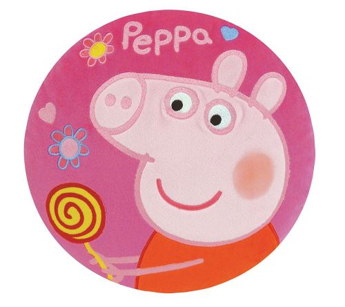 Coussin rond brodé Fun House Peppa Pig Rose