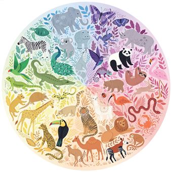 Puzzle rond 500 pièces Ravensburger Animaux Circle of Colors