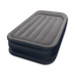 Lit gonflable électrique Intex Deluxe Rest Bed 1 Place Gris et Bleu