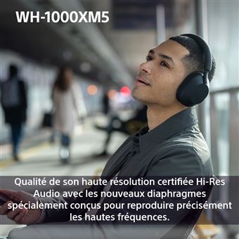 Casque audio à réduction de bruit Bluetooth Sony WH1000XM5 Argent