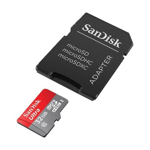 SanDisk Ultra - Flashgeheugenkaart (Adapter voor microSDHC naar SD inbegrepen) - 32 - / UHS Class 1 / Class10 - microSDHC UHS-I - Fnac.be - Micro SD geheugenkaart