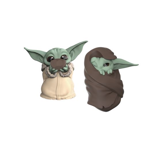 MANDALORIAN-PACK 2 FIGURINES-BABY YODA SOUP + BLANKET-5.5CM