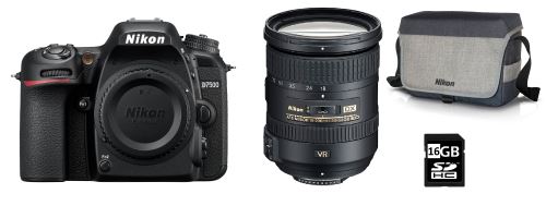 Pack Appareil Photo Nikon Reflex D7500 + Pochette De Transport + Objectif 18-200Mm F/3,5-5,6 Vr II + Card Sdhc 16 Go Noir
