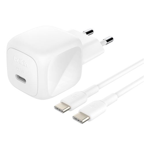 Chargeur secteur Belkin BoostCharge USB-C 45 W Blanc pour smartphone et tablette