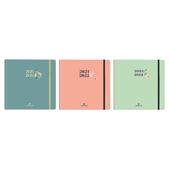 Agenda scolaire semainier Oberthur Tivoli 16 x 16 cm 2021 2022 Modèle aléatoire
