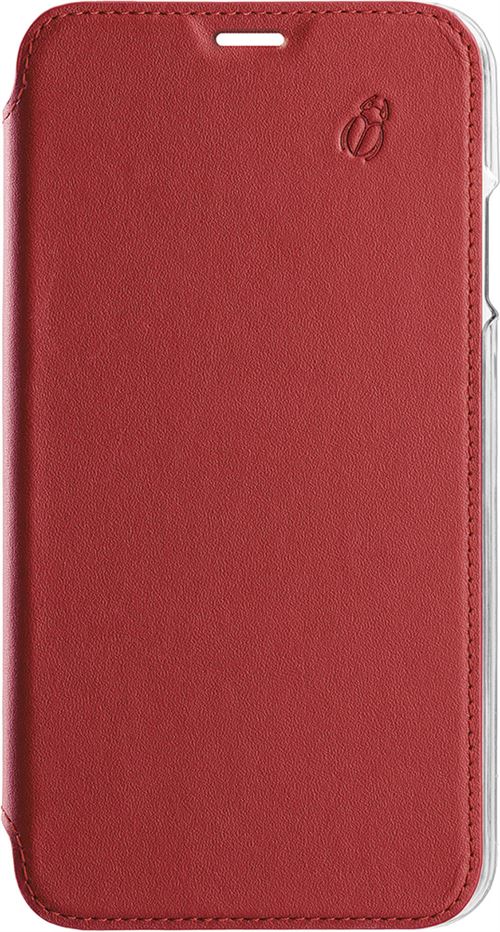 Etui folio en cuir Beetlecase pour iPhone 12/12 Pro Rouge