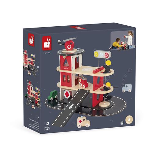 Jouet en bois Janod Bolid Caserne de pompiers État correct - Janod reconditionné disponible sur Fnac