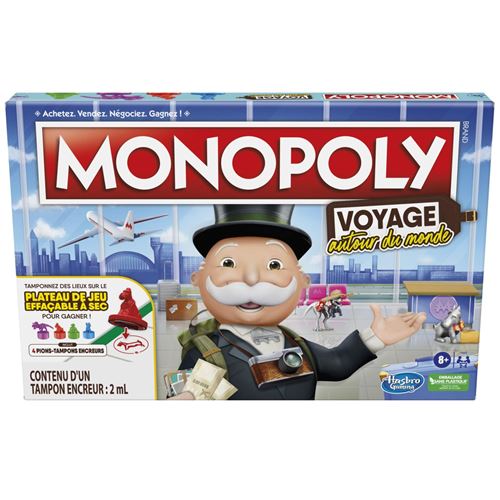 Jeu classique Hasbro Monopoly Voyage Autour Du Monde