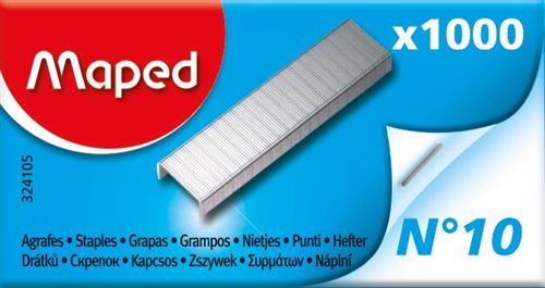 Maped Argent Et Taupe Boîte De 1000 Agrafes N°10
