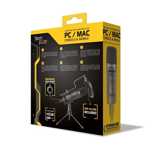 Kit Micro USB avec filtre anti pop Steelplay Stream Mic Noir - Connectique  et chargeur console - Achat & prix | fnac