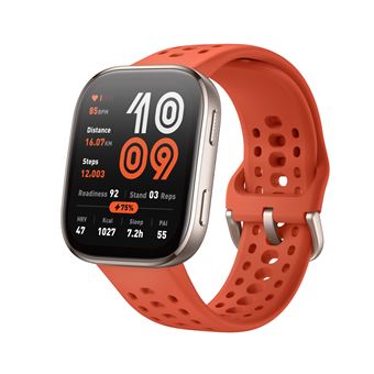 Montre connectée Amazfit Bip 6 Bluetooth Gris avec bracelet en silicone Rouge - 1